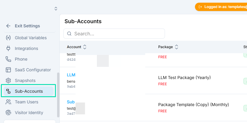 Managing Sub-Accounts